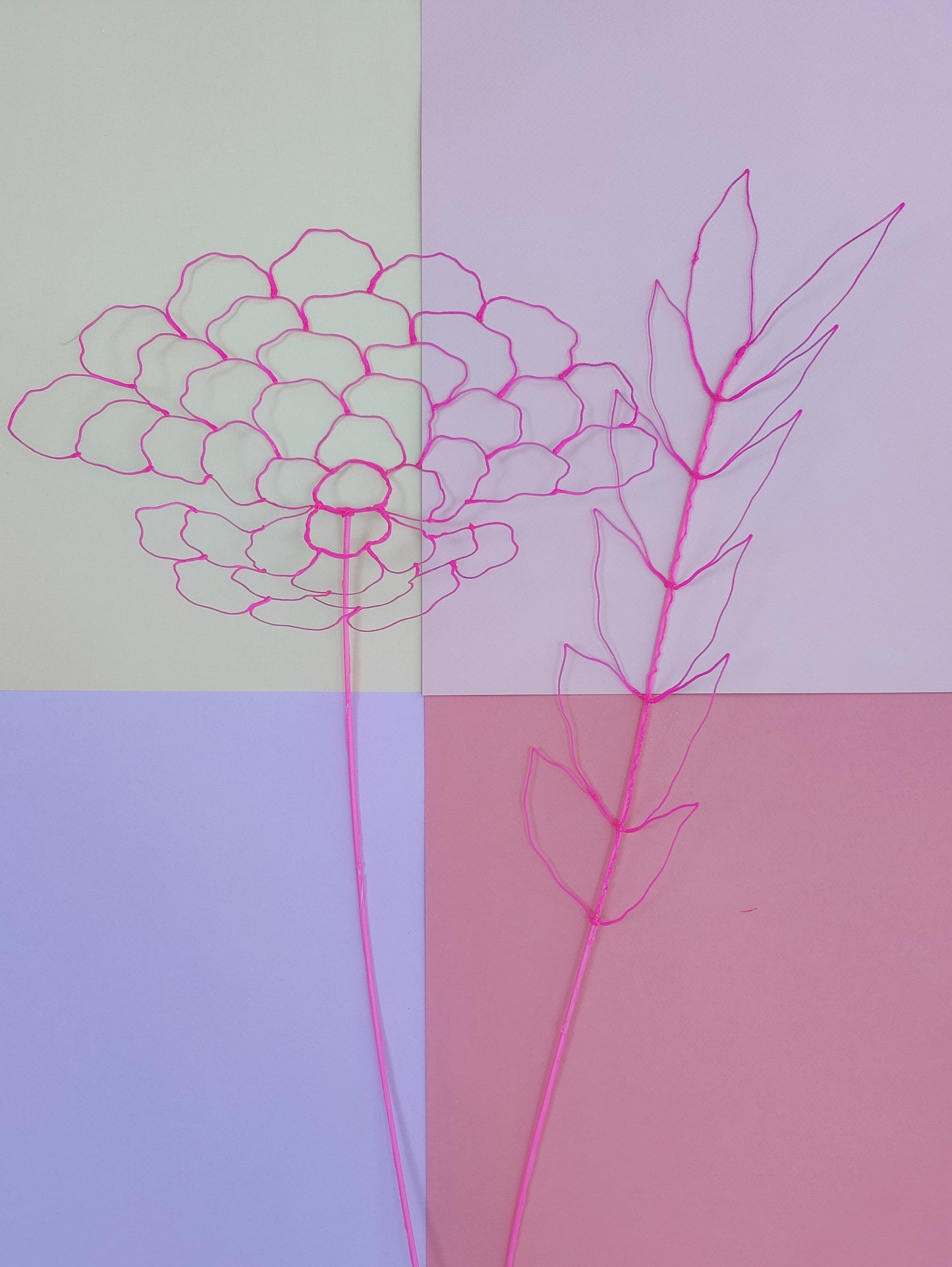 Flowers - neon pink 2x (web/leaf)