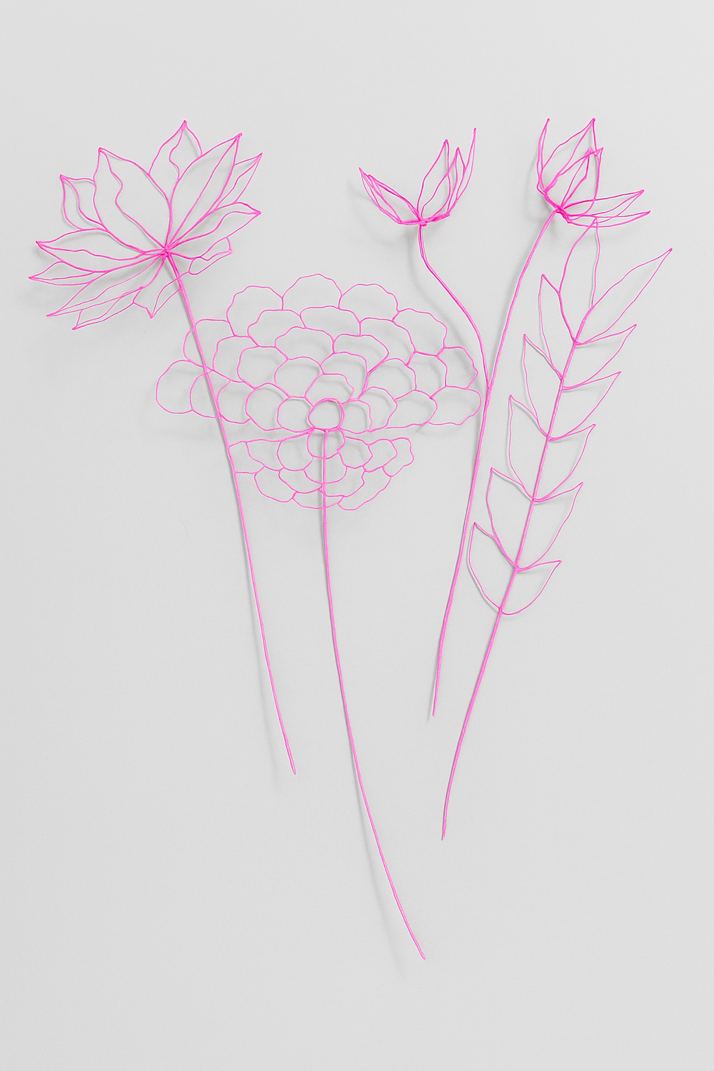 Flowers - neon pink 4X